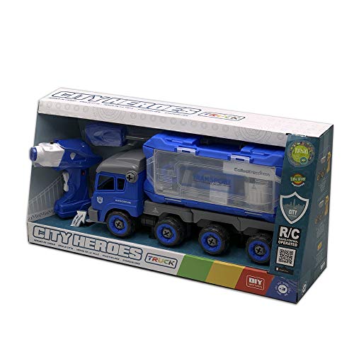 Tachan 7838027L RC LM8027, Policía Polizei-LKW mit Sound und elektrischer Montage, Funksteuerung, blau von Tachan