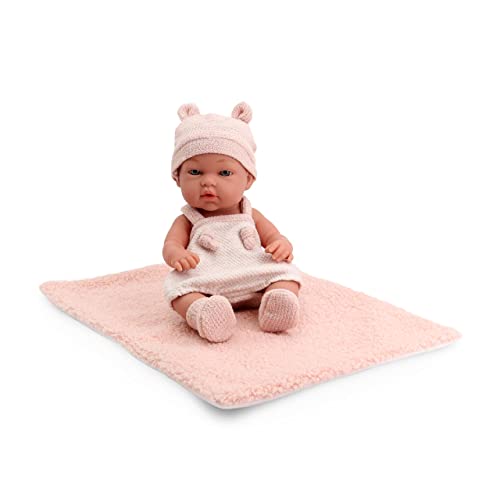 Tachan - Babypuppe, 30 cm, mit rosa und weißem Strickstück, mit Lammdecke, realistischer Baby-Physik, bewegliche Gliedmaßen (CPA Toy Group Trading S.L. 788T00625) von Tachan