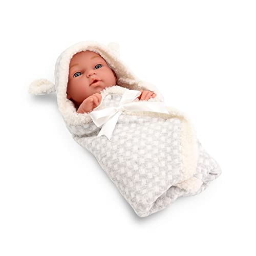 Tachan - Babypuppe 30 cm, mit Grauer Knitterschicht, realistischer Physik, bewegliche Gliedmaßen (CPA Toy Group Trading S.L. 788T00620) von Tachan