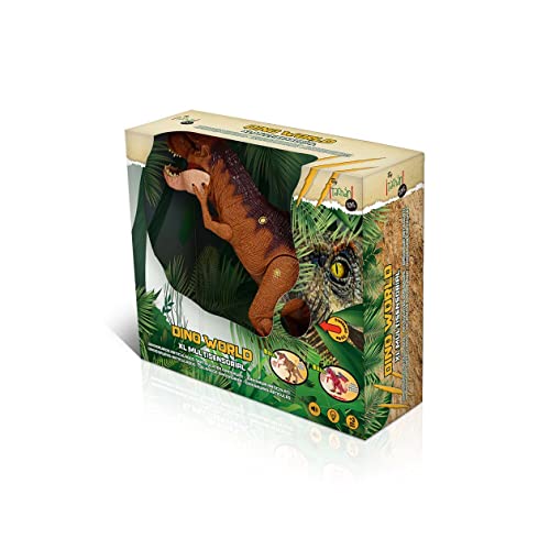 Tachan T-Rex XL Multisensorischer Dinosaurier, Verschiedene Funktionen, Gehen, Lichter, realistische Sounds, Braun, Größe XL, 780T00678 von Tachan