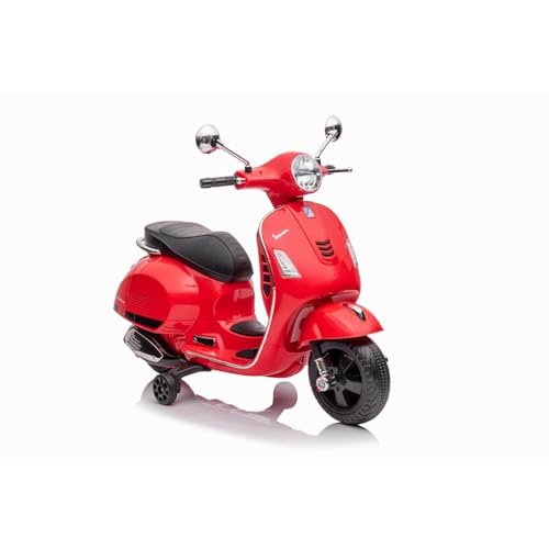 Tachan - Elektromotorrad Vespa - Rot - Wiederaufladbarer Akku 12 V - mit Vorder- und Rücklicht - +3 Jahre (711T00851 CPA Toy Group) von Tachan