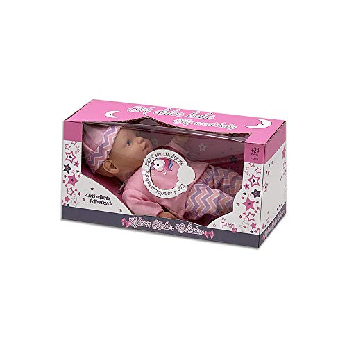 cpa toy group trading s.l. Tachan 772T00406 Puppe mit rosa Kleidung, weicher Körper 30 cm und Sounds von Tachan