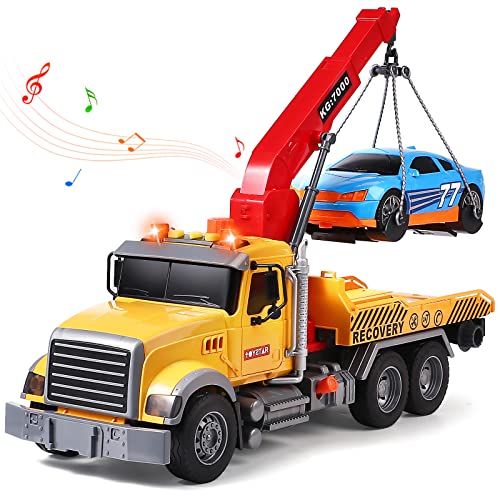 Tacobear Abschleppwagen Spielzeug Geschenke ab 2 3 4 5 Junge, Groß Transporter LKW Lastwagen 1:16 Abschlepper Spielzeug mit Rennwagen Sound & Licht Fahrzeuge Spielzeug Geschenkideen Kinder Jungen von Tacobear