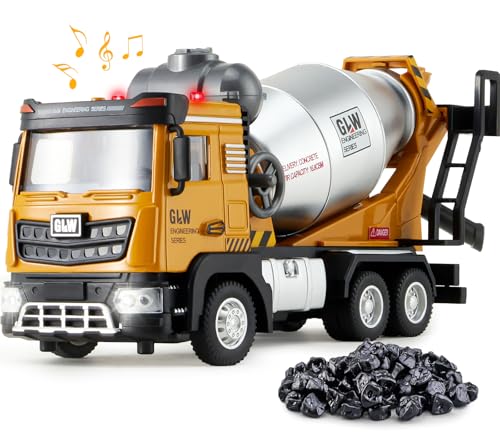 Tacobear Betonmischer Spielzeug Auto LKW Truck Großer 1:40 Metall Baustellenfahrzeuge Kinder Transporter Spielzeugautos mit Sound und Licht Fahrzeuge Spielzeug Geschenk für Jungen 3 4 5 6 Jahre von Tacobear