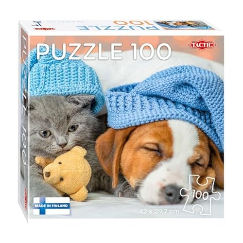 Legpuzzel Cute Kitten and Sleepy Dog, 100st. von Tactic