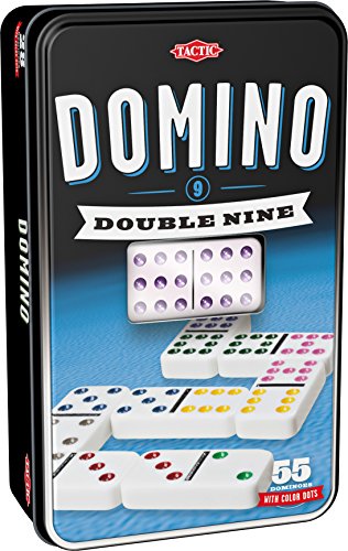 Tactic 53914 Double 9 Domino Game Dominosteine Set, Zwart von Tactic