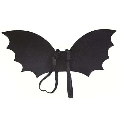 Baby Fledermaus Kostüm, Fledermausflügel für Kinder im Alter von 6-15 schwarzem Flügel 26,4 x 122,6 Kleinkindkostüm mit verstellbarem Gurt Fledermaus Kostüm Kinder für Halloween-Kostüm-Kleid-Party Co von Tadoiooy