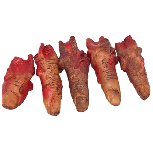 Körperteile Halloween -Requisiten, gefälschter Finger, 5pcs gebrochene gefälschte Körperteile, Horror beängstigender blutiger Leiche, Halloween -Requisiten für Haunted Room Vampire Zombie Party Gefäl von Tadoiooy