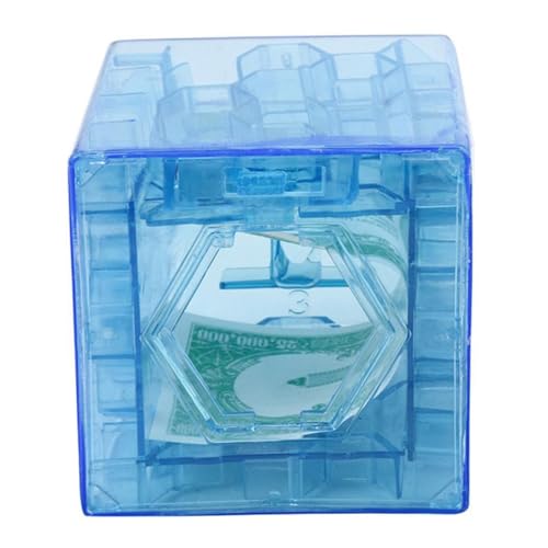 Money Maze Box für Bargeld lustige Labyrinth Geldbox Blue Translucent Money Box für Bargeldgeschenke Geld Bank Spielen Spielzeug für Kinder Erwachsene Geschenke von Tadoiooy