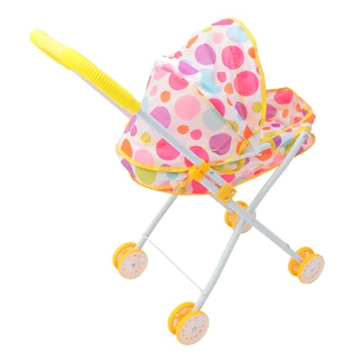 Puppenwagen, Babypuppenwagenstall stabil ＆ robuster Puppenwagen Falten Sie Babypuppenwagen mit Baldachin, tun Sie Spielzeug Spielzeug Kinderwagen Geschenke für Kinder Babypuppenzubehör Style 2 von Tadoiooy