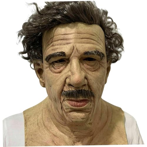 Realistische Masken für Erwachsene menschliches Gesicht, Halloween Old Man Mask Horror Realistische Gesichtsmaske atmungsaktive weiche Latexmaske für Halloween -Cosplay -Kostüm, Maskerade, Streiche, von Tadoiooy