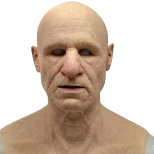 Realistische Masken für Erwachsene menschliches Gesicht, Halloween Old Man Mask Horror Realistische Gesichtsmaske atmungsaktive weiche Latexmaske für Halloween -Cosplay -Kostüm, Maskerade, Streiche, von Tadoiooy