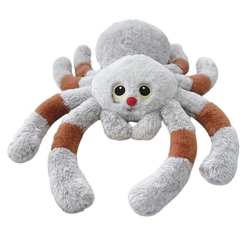 Spinnenplüschgefüllte Tierrote Nase Halloween Spinne, entzückendes weiches Spinnen -Wurfkissen, Halloween Plüsch für Sofa Haus Halloween Dekorationen Geschenke, S, Stofftiere von Tadoiooy