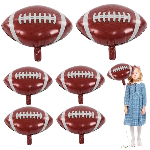 Tadoiooy 6PCS-Fußballballons, Cartoon-Fußball-Folienballons, dekorative Spezialfußballparty Balloons für Junge Männer Fußballfans Geburtstagsfeier von Tadoiooy