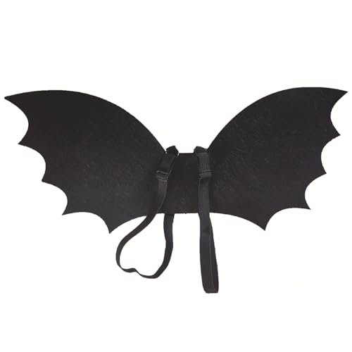 Tadoiooy Fledermausflügel für Kinder im Alter von 6 bis 15 Jahren schwarzer Flügel 26.4x12,6 Kleinkindfledermaus Kostüm mit verstellbarem Gurt Fledermaus Kostüm Kinder für Dress Up Party Cosplay von Tadoiooy