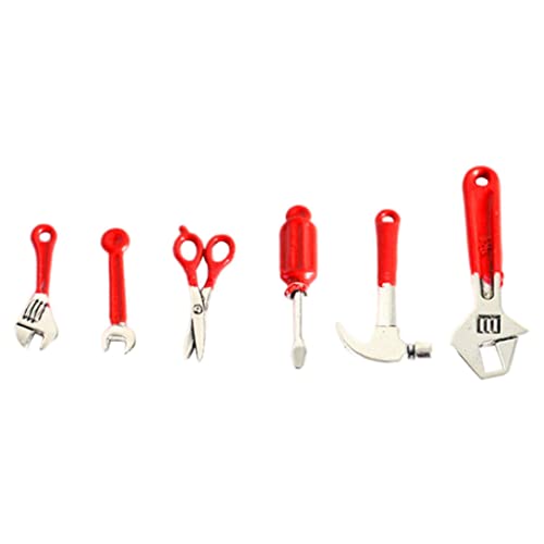 Tadoiooy Miniaturpollhouse Tool Mini Reparatur Hammer Party Dekoration Zubehör rot 1Set von Tadoiooy