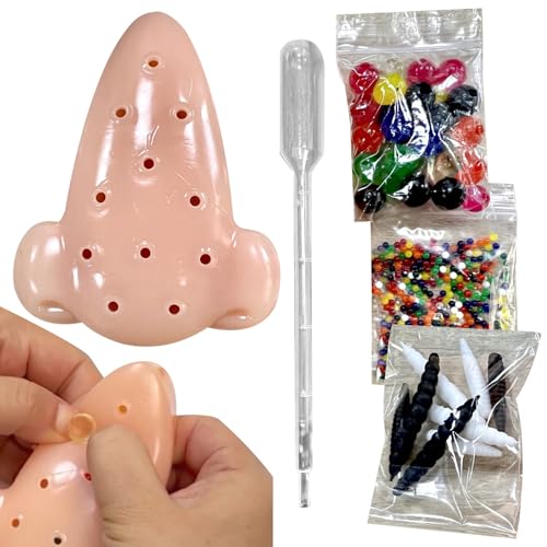 Tadoiooy Pickle Popping Toy Set, lustiges Nasenpickelspielzeug mit weichen Perlen Droper und Pinzette, TPE Flexible wiederverwendbar von Tadoiooy