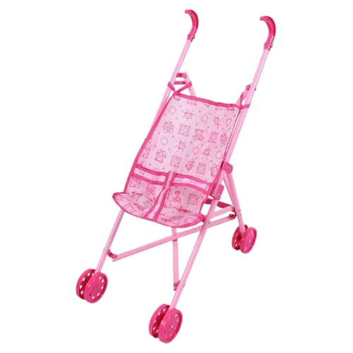 Puppenwagen, Cartoon Muster Babypuppen, Kinderwagen Klappbares Puppenwagen mit Sicherheitsgürtel & Push Griff abnehmbar Babypuppen Kinderwagen, vorgetäuschtes Spiel, Style 1, Babypuppenzubehör von Tadoiooy