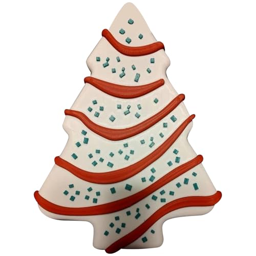 Tadoiooy Weihnachtsaufbewahrungsbehälter Baumform Weihnachtskörper mit Deckel, 7x10 Weihnachtskeksen Dosen, Kuchen Candy Storage Container für Geschenkvertreib Party Decor Supplies von Tadoiooy