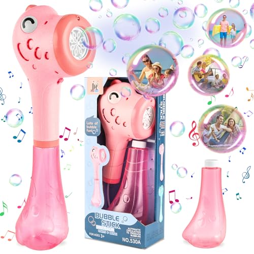 Elektrische Seifenblasenmaschine, Seifenblasenpistolen, Automatische Seifenblasenpistole, Dinosaurier Bubble Stick Seifenblasenspielzeug 4000+ Seifenblasen/Min, für Kinder/Geburtstag/Party (Rosa) von Taekooki