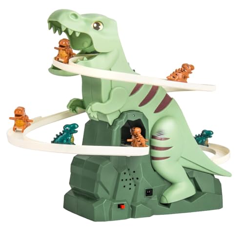 Taekooki Dino Slide, Dino Rutschenspielzeug mit Lichtern und Musik, Dinosaurier Achterbahn Spielzeug, Dinosaurier Kletterrutsche Spielzeug für Kinder von Taekooki