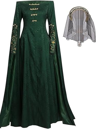 Taeyue Alicent Hightower Kostüm Damen Drache Königin Alicent Cosplay Kleid Zubehör Mittelalter Kleidung für Halloween Party, L von Taeyue