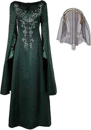 Taeyue Alicent Hightower Kostüm Damen Drache Königin Alicent Cosplay Kleid Zubehör Mittelalter Kleidung für Halloween Party, S von Taeyue