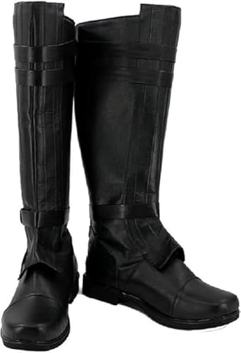 Taeyue Anakin Skywalk Cosplay Stiefel Kylo Ren Lange Stiefel Erwachsene Kenobi Wars Cosplay Schuhe Halloween Karneval Zubehör Herren, 43 EU von Taeyue