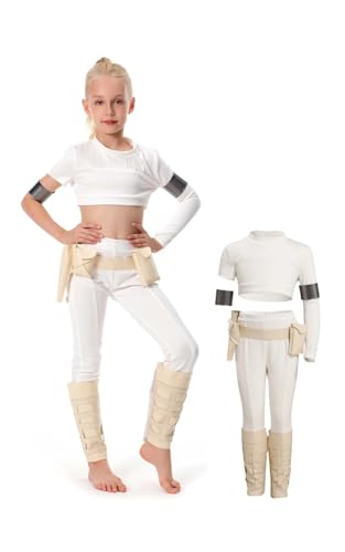 Taeyue Kinder Cosplay Padmé Amidala Kostüm Outfits Mädchen Halloween Karneval Kostüm Königin Outfits Anzug, S von Taeyue