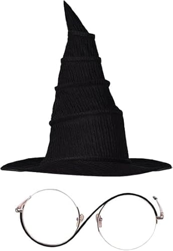 Taeyue Elphaba Cosplay Brille Hexenhut Wicked Witch Kostüm Zubehör Film Halloween Karneval Party Cosplay Outfits Requisiten von Taeyue