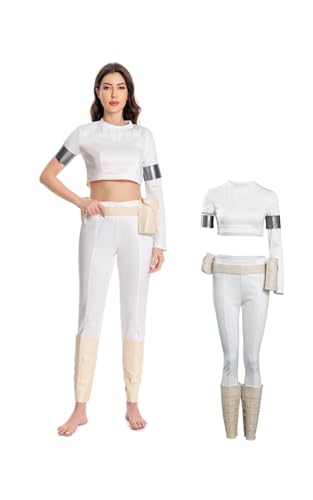 Taeyue Padme Amidala Cosplay Kostüm Damen Wars Padme Kampf Komplett Uniform Halloween Karneval Outfits Anzug Erwachsene, L von Taeyue