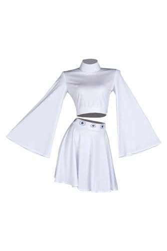 Taeyue Prinzessin Leia Cosplay Kostüm Damen Leia Bluse Rock Kleidung Halloween Karneval Outfits Anzug für Erwachsene, S von Taeyue