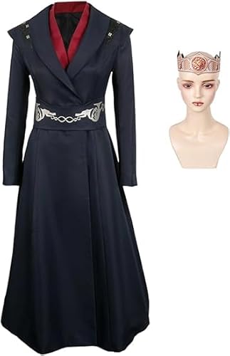 Taeyue Rhaenys Targaryen Kostüm Damen Prinzessin Rhaenys Cosplay Kleid Krone Zubehör Set für Halloween Karneval Party Erwachsene, L von Taeyue