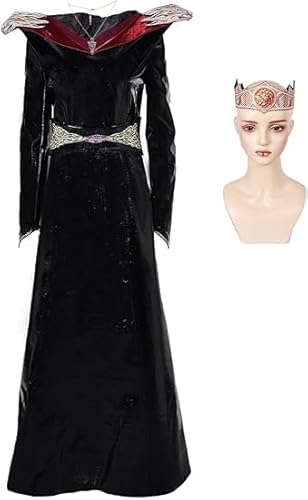 Taeyue Rhaenys Targaryen Kostüm Damen Prinzessin Rhaenys Cosplay Kleid Krone Zubehör Set für Halloween Karneval Party Erwachsene, S von Taeyue