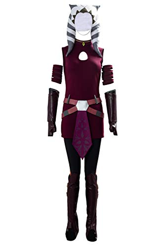 Taeyue Tano Kostüm Damen The Clone Wars Cosplay Anzüg Erwachsene Halloween Karneval Komplettset Outfits, L von Taeyue