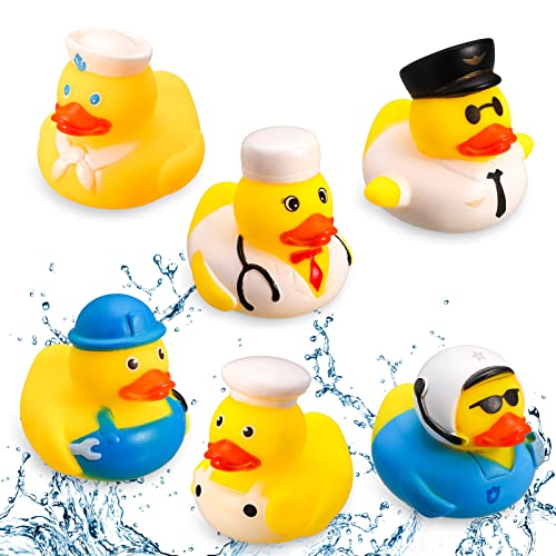 Tagaremuser 6 Stück Badespielzeug Baby, Badeente Lustig, Gummiente, Gummi Badeenten, Bunt Gummi Enten Schwimmer und Bade Enten von Tagaremuser