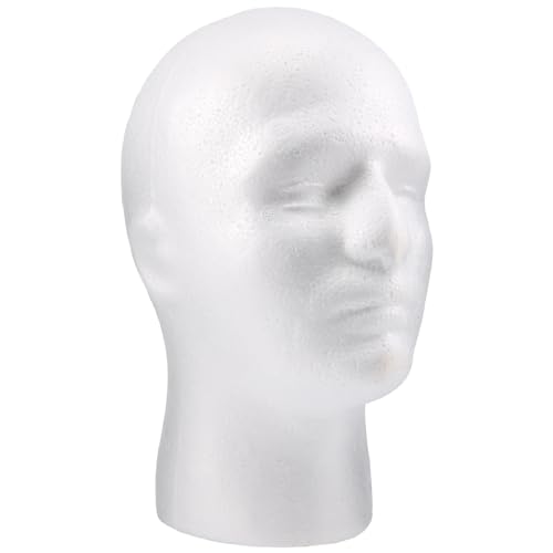 Tagtight Schaufensterpuppe Kopf, Herren Cosmetology Schaufensterpuppe Display, Herren Foam Kopf Standmodell für Perücken, Kopfhörer, Mützen & Co, White von Tagtight