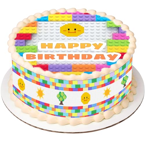 Tortendeko Essbar Bausteine,Esspapier Tortendeko Baustein, 20cm Tortenaufleger Kuchendeko mit 4 Tortenband Bauklötze 24.5 x 5cm für Torten Geburtstag Dekoration Junge Tortendeko Essbar Bausteine,Esspapier Tortendeko Baustein, 20cm Tortenaufleger Kuchendeko mit 4 Tortenband Bauklötze 24.5 x 5cm für Torten Geburtstag Dekoration Junge von TaimeiMao