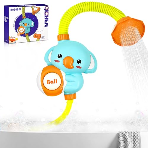 Elefant Baby Badespielzeug, Elefant Dusche Wasserspielzeug Geschenk, Elefant Seifenblasenmacher mit Wasserdusche und Automatischer blasender Ball Brunnen Geschenke für Kleinkinder ab 1 2 3 Jahr von TaimeiMao