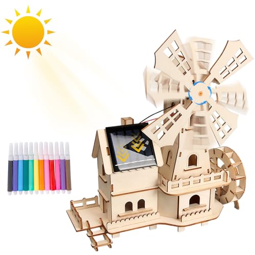 Solarbetriebenes 3D Holzpuzzle,DIY Montage holzbausatz mit Windmühle,Modellbausatz,Kreatives Modellbauprojekt,Wissenschaftliches Lernspiel für Jungen und Mädchen Alter 8-12 Solarbetriebenes 3D Holzpuzzle,DIY Montage holzbausatz mit Windmühle,Modellbausatz,Kreatives Modellbauprojekt,Wissenschaftliches Lernspiel für Jungen und Mädchen Alter 8-12 von TaimeiMao