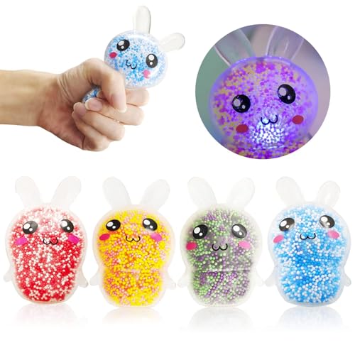 TaimeiMao 4 Stück Stress Squeeze Ostern,Ostern Leuchtendes Squeeze Toys,Anti Stress Bälle,Ostern Leuchtendes Spielzeug,Anti Stress Squeeze Ball,Stress Relief Toy für Erwachsene und Kinder von TaimeiMao