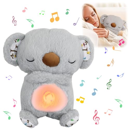 TaimeiMao Schlummer Otter Kuscheltier mit Atembewegung und Musik, Baby Erstausstattung Neugeborene, Schlummer-Koala mit Herzschlag, Baby Spielzeug 0 Monate +, Babyparty und Neugeborenen Geschenk von TaimeiMao