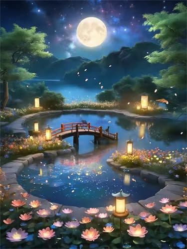 Puzzle 1000 Teile Erwachsene Lotus Pond Mond, DIY Klassische Jigsaw Puzzles Legespiel, Geschicklichkeitsspiel für Die Ganze Familie, Puzzles Farbenfrohes für Home Dekoration Puzzle 1000 Teile Erwachsene Lotus Pond Mond, DIY Klassische Jigsaw Puzzles Legespiel, Geschicklichkeitsspiel für Die Ganze Familie, Puzzles Farbenfrohes für Home Dekoration von Tainrun