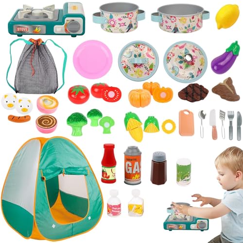 Abenteuerset Für Kinder – Campingausrüstung Für Kinder | Campingausrüstung Für Kinder | Kinder-Explorer-Set | Junior-Camping-Set | Langlebige Grillöfen, Öllaterne, Spielzeug-BBQ-Grillset Zum Geburtsta von Takluu