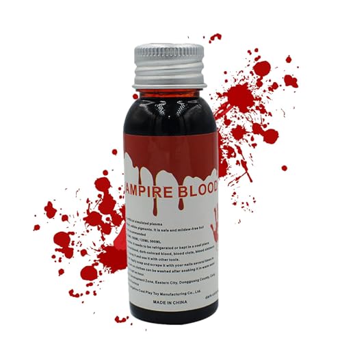 Kunstblut Rot Schwamm & Spatel - 30/60ml Kunstblut Für Kleidung | Halloween-Kunstblut Für Halloween Partys | Halloween-Kunstblut Sieht Aus Wie Echt | Bühnenblut Für Vampire, Zombie-monsterr, Kostüme von Takluu