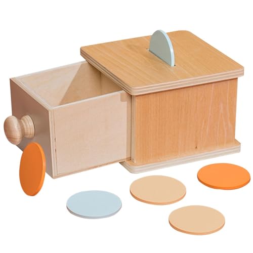 Münzbox aus Holz – Montessorii Sortierbox aus Holz, vielseitig einsetzbar | Montessorii Elegantes Spielzeug für Entwicklungsball | Vorschul-Lernspielzeug für Kinder von Takluu