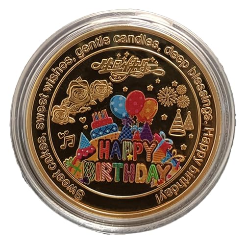 Takluu Gedenkmünzen – Happy Birthday Challenge Coin | Lustige Challenge-Münze Geburtstagsmünze | Glückliche Herausforderungsmünze Für Verwandte, Freunde, Teamaktivitäten Während des Erntedankfestes von Takluu