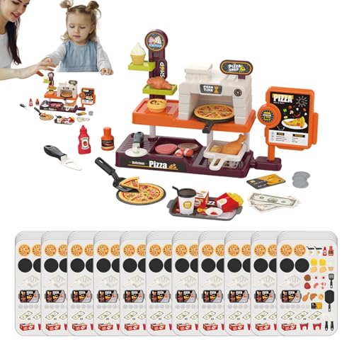 Takluu Kinderspielküche,Kinderküchen-Spielset - Tragbares Kinderspielset mit Lichtern und Geräuschen,Multifunktionales verwandelndes Spielzeug, Spielnahrungszubehör für den Vorschulkindergarten von Takluu