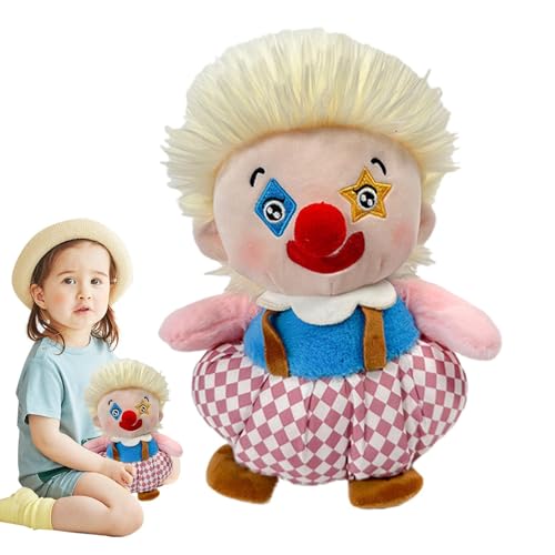 Takluu Plüsch-Clown-Puppe, lächelnde Clown-Figur - Kleine hässliche Puppe - Clown-Puppen-Cartoon, weicher Stoffpuppen-Clown-Plüsch in leuchtenden Farben für den Weihnachtsgeburtstag von Takluu