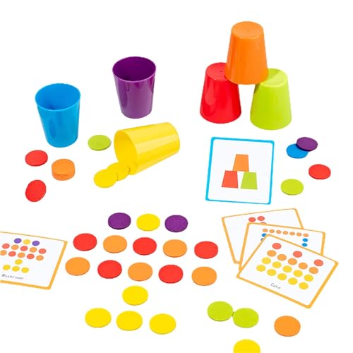 Takluu Set mit schnell stapelbaren Bechern, stapelbarer Becher, Spielzeug für stapelbare Tassen, Badewannenspielzeug für Wasserpool, stapelbares Montessori Wasserspielzeug von Takluu